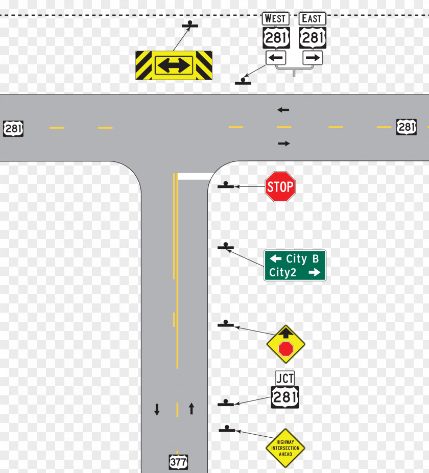 Decorative Elements Of Urban Roads Three-way Junction Intersection Road Carriageway Signal Timing PNG