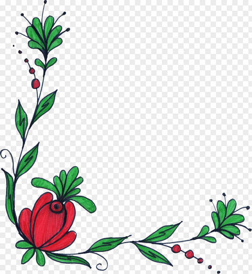 Floral Corner Flower Design Art Clip PNG