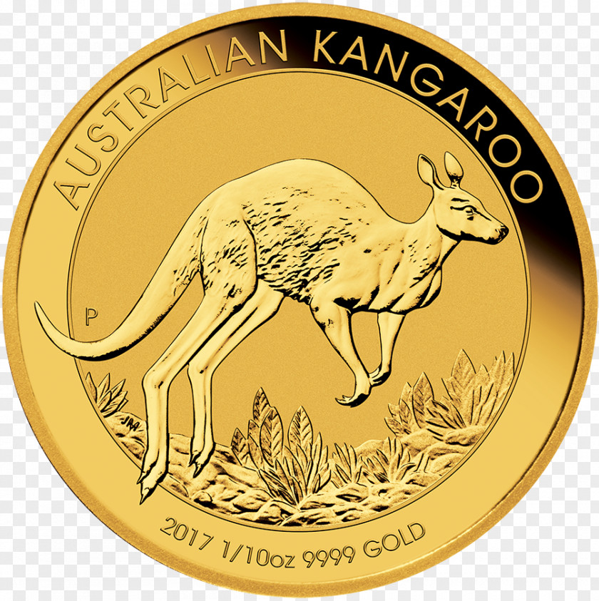 Gold Perth Mint Australian Nugget Kangaroo Bullion Coin PNG