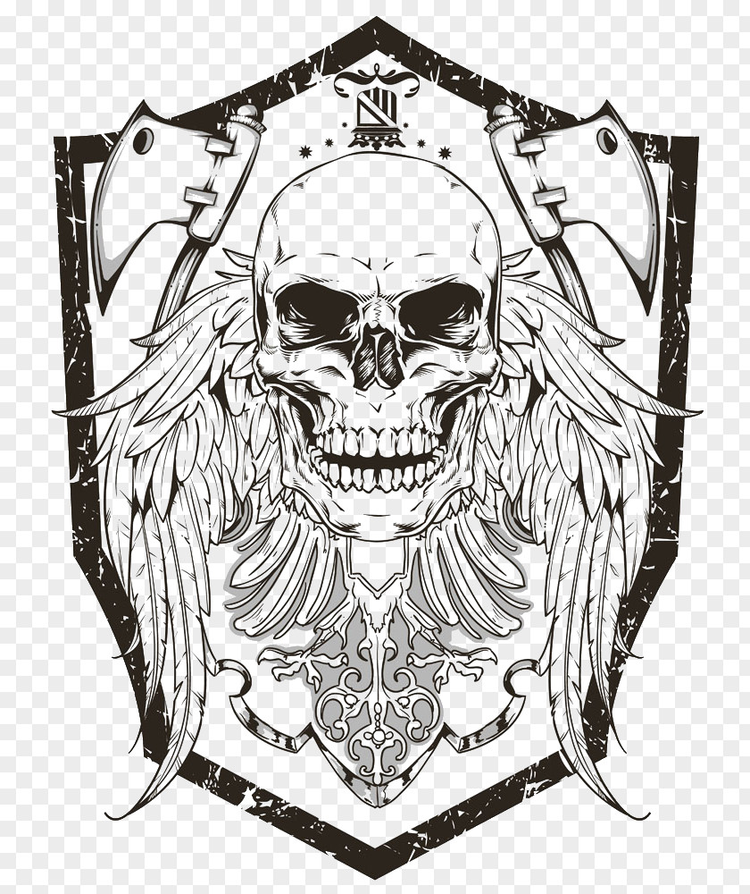 Skull With Wings Human Symbolism Royalty-free Illustration PNG