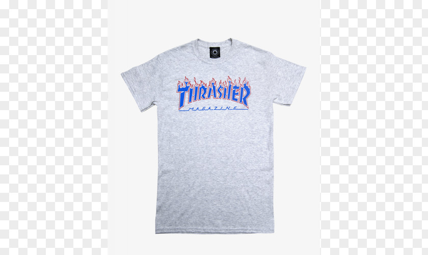 T-shirt Thrasher Blue Flame Sleeve PNG