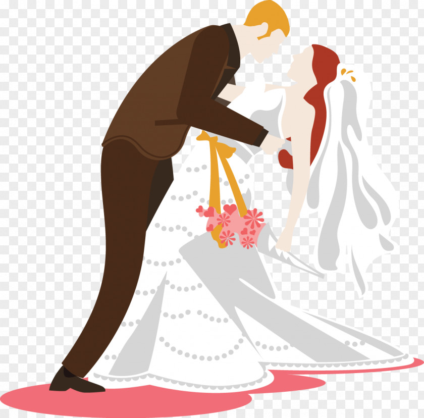 Vector Bride And Groom Wedding Couple Illustration PNG