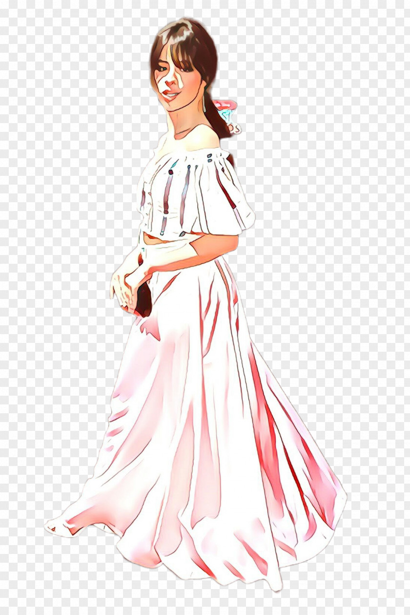 Costume Outerwear Clothing White Pink Dress Day PNG