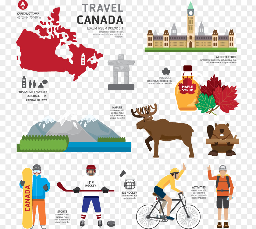 Flat TourismCanada Canada Stock Photography Clip Art PNG