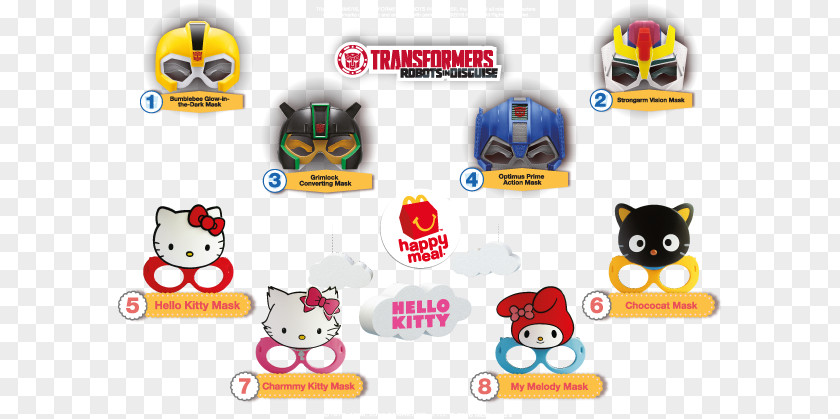 Transformers 3 Movie Set Happy Meal My Melody Toy McDonald's Hello Kitty PNG