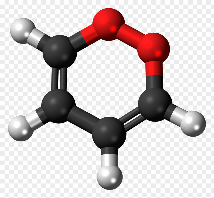 Molecule 1,4-Dioxin Ball-and-stick Model Heterocyclic Compound 1,2-Dioxin PNG