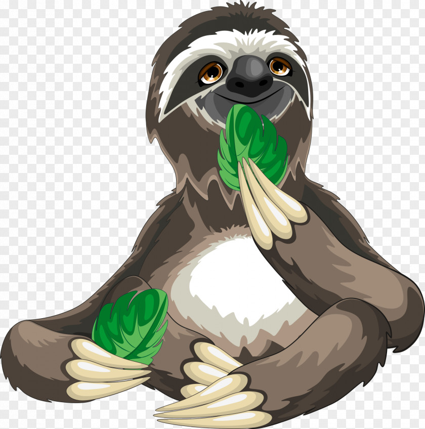 Sloths Eat Leaves Sloth Cartoon Royalty-free PNG