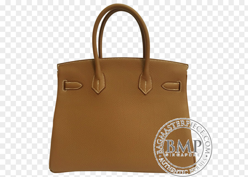 Bag Tote Leather Brown Caramel Color PNG