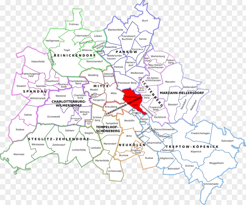 Map Mitte Britz Pankow Treptow-Köpenick Kreuzberg PNG