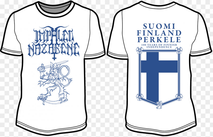 Tshirt Suomi Finland Perkele Sports Fan Jersey T-shirt Impaled Nazarene PNG