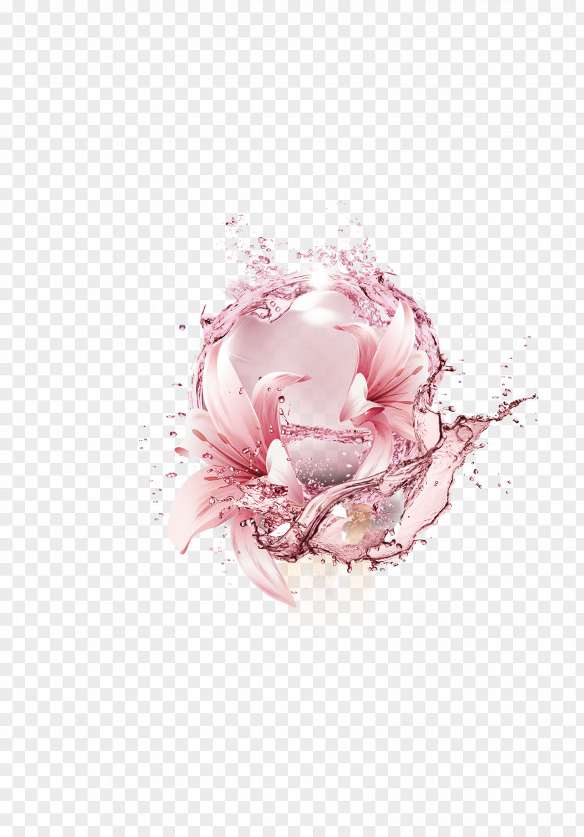 Pink Petal Pattern Decorative Background Condensation Water Samples Download PNG
