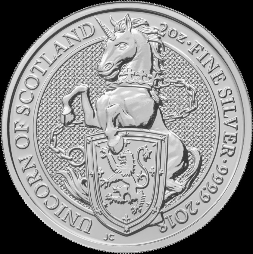 Silver Coin Royal Mint The Queen's Beasts Unicorn Bullion PNG