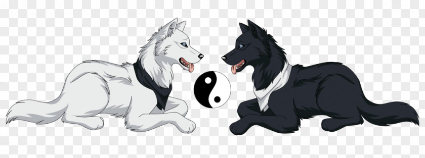 Ying And Yang Dog Yin Line Art Image PNG