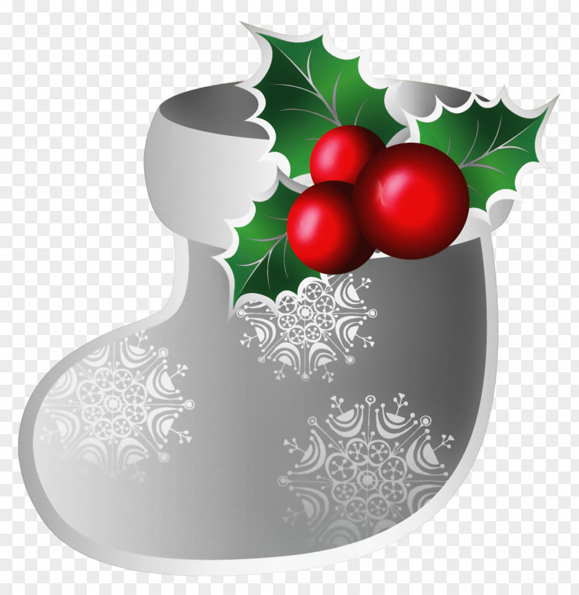 Transparent Christmas Silver Stoking Clipart Ornament Clip Art PNG