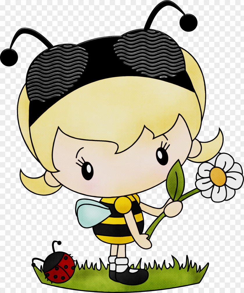 Insects Pollinator Cartoon Plant Yellow PNG