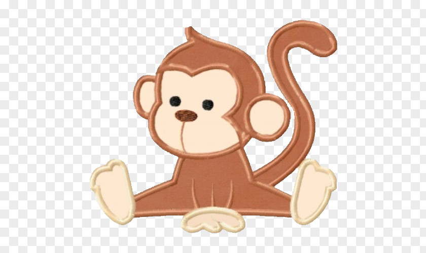 Monkey Appliqué Machine Embroidery Patchwork PNG