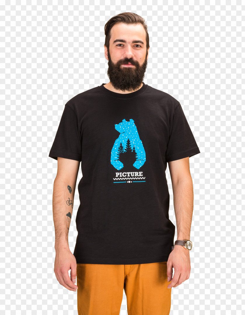 T-shirt Turquoise Sleeve Pocket Beard PNG