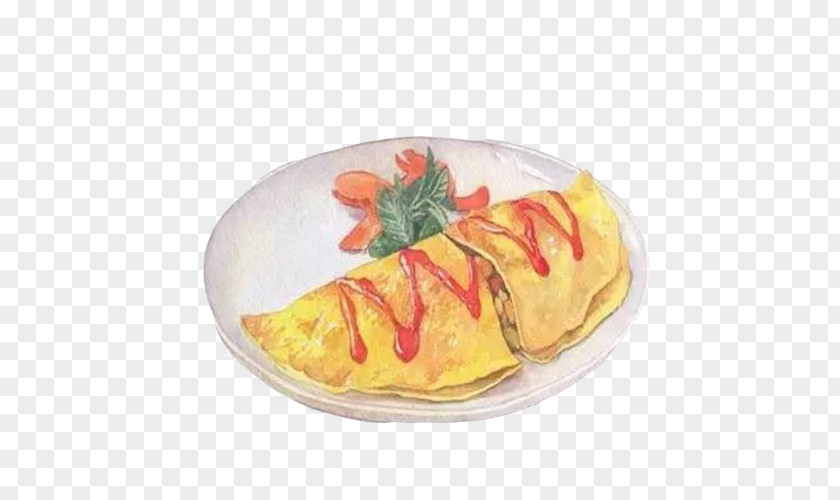 Tomato Juice Omurice Hand Painting Material Picture Breakfast Fried Rice Vegetarian Cuisine PNG