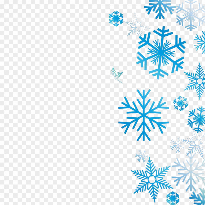 Blue Snowflakes Winter Illustration PNG