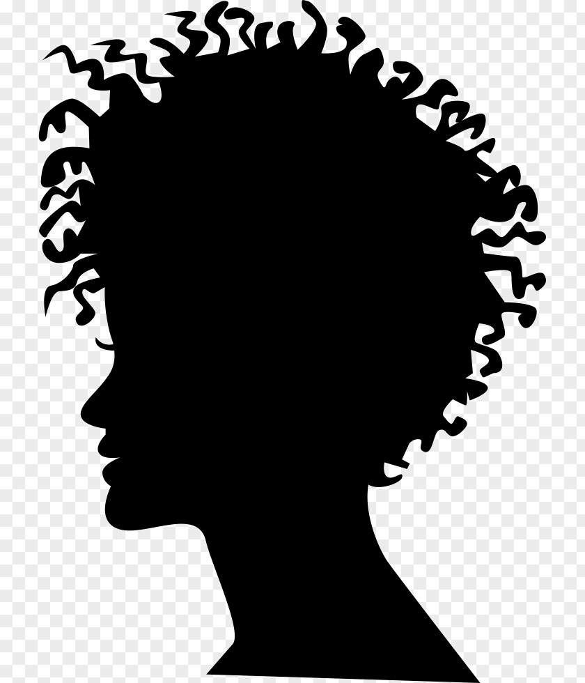 Silhouette Female Afro Photography PNG
