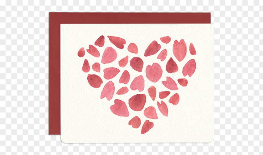 Romantic Petal Greeting & Note Cards Gift Heart Birthday PNG