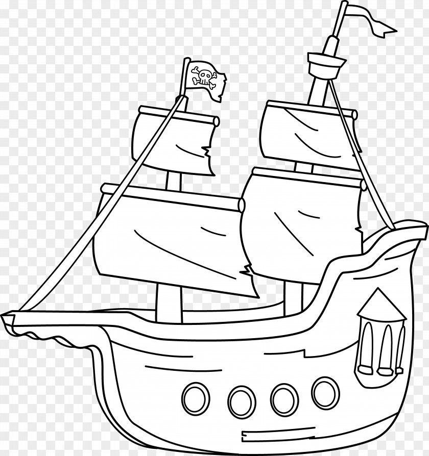 Boat Ship Black And White Clip Art PNG