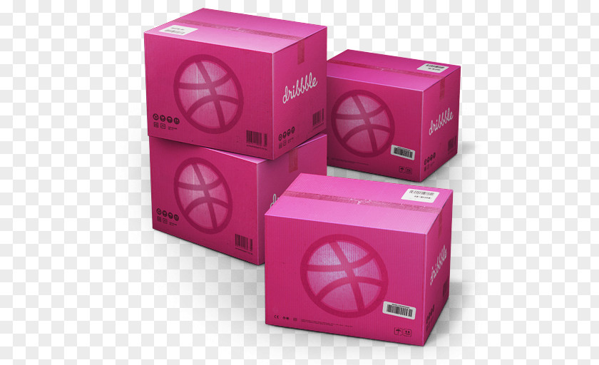 Dribbble Shipping Box Pink Magenta PNG