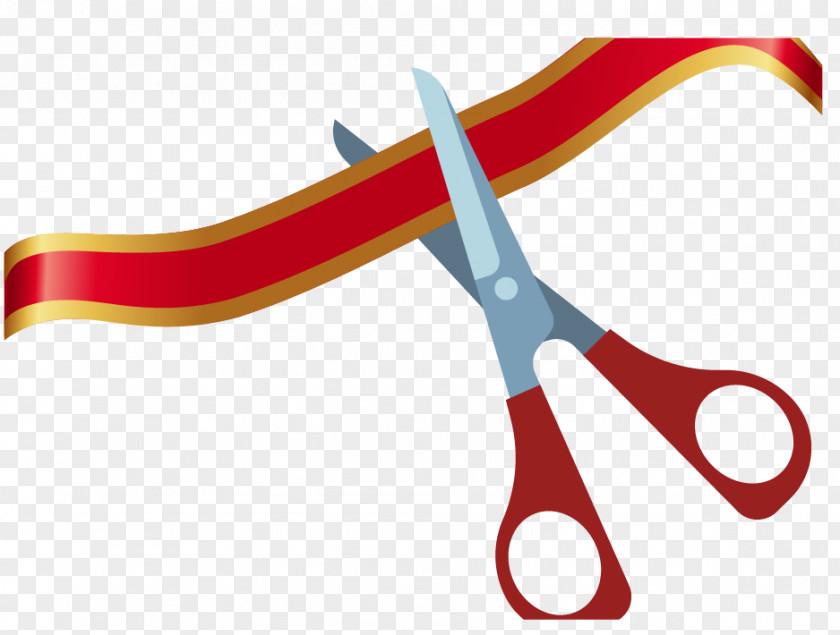 Ribbon-cutting Vector Opening Ceremony Ribbon Cutting Scissors PNG