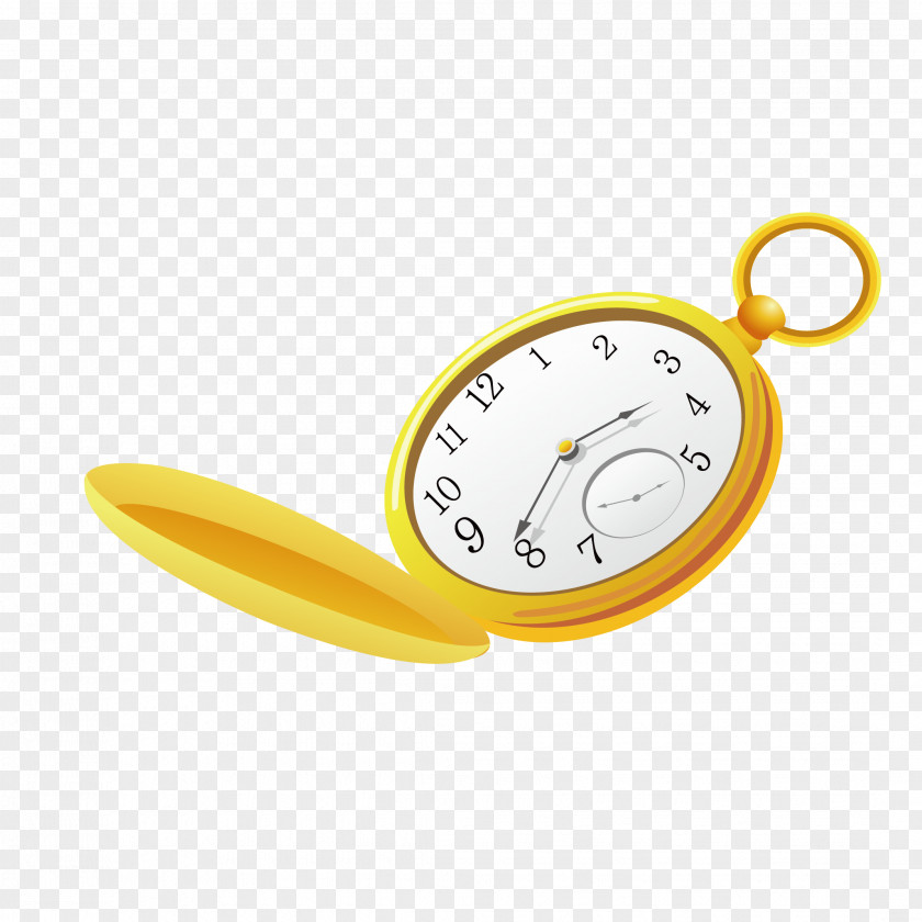 Vector Gold Pocket Watch PNG