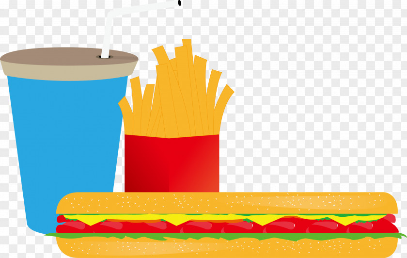Vector Hot Dog Coca-Cola French Fries PNG