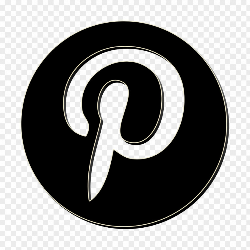 Blackandwhite Number Pinterest Icon Social Media PNG