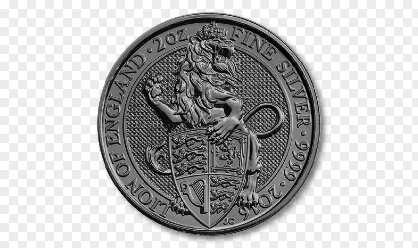 Coin Royal Mint The Queen's Beasts Bullion Silver PNG