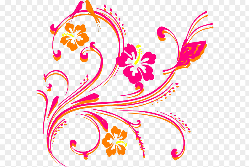 Hibiscus Flower Design Purple Clip Art PNG