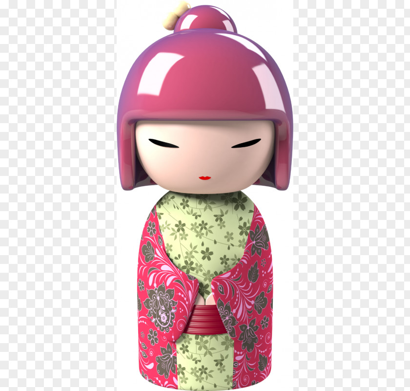 Kokeshi Dolls Green Sticker Pink Blue PNG