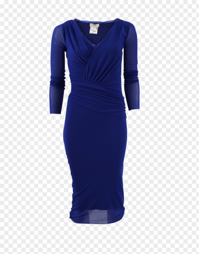 Nylon Mesh Dress Blue Sleeve Polo Neck Skirt PNG