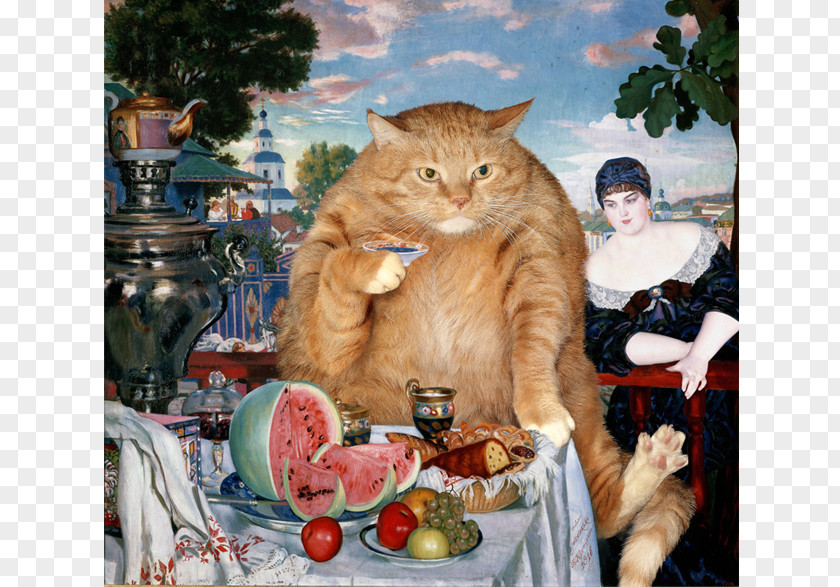 Birthday Posters Fat Cat Art: Famous Masterpieces Improved By A Ginger With Attitude Mona Lisa Artist Painting PNG
