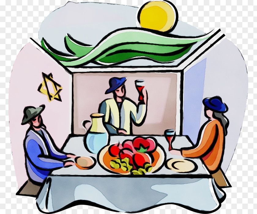 Nativity Scene Meal Watercolor Cartoon PNG