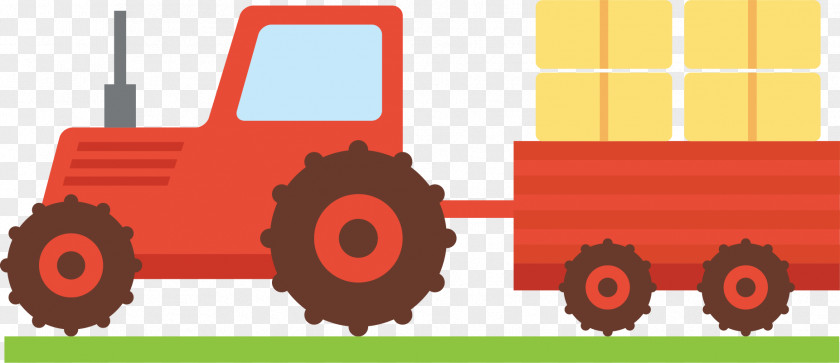 Tractor Carrying Straw PNG