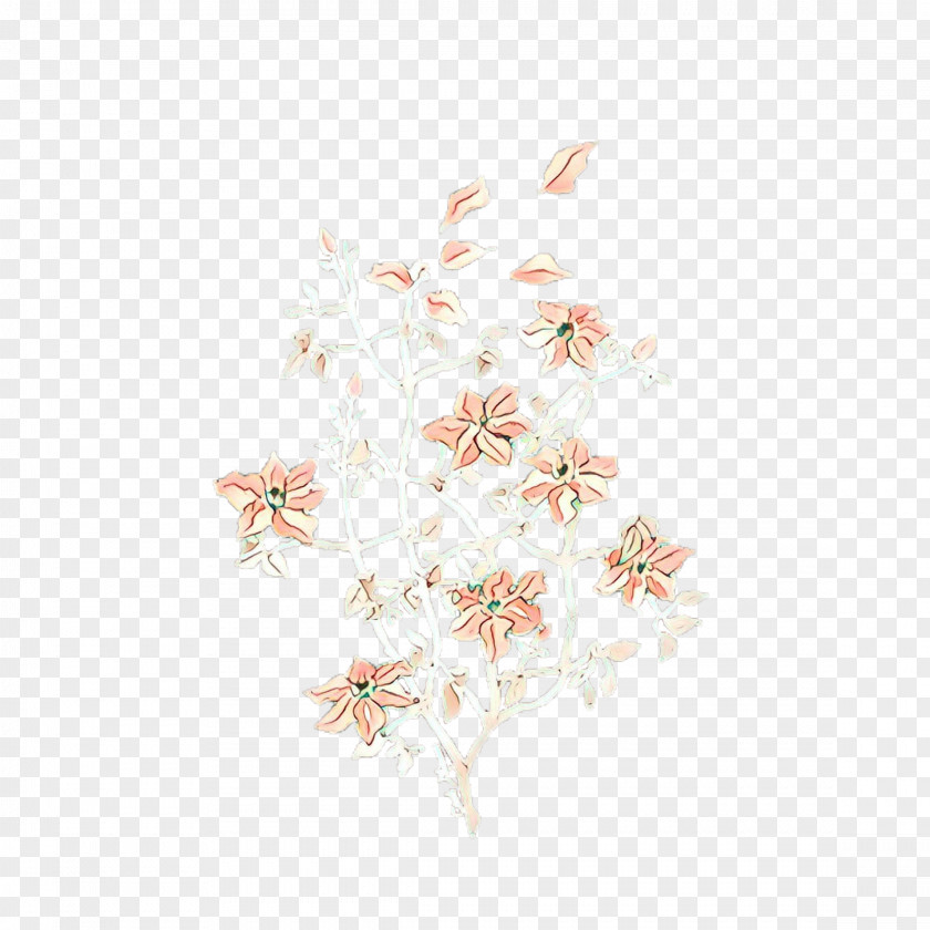 Beige Wildflower White Pink Flower Plant Branch PNG