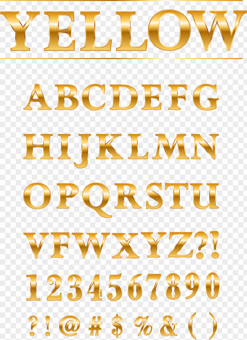 Bright Yellow Letters PNG
