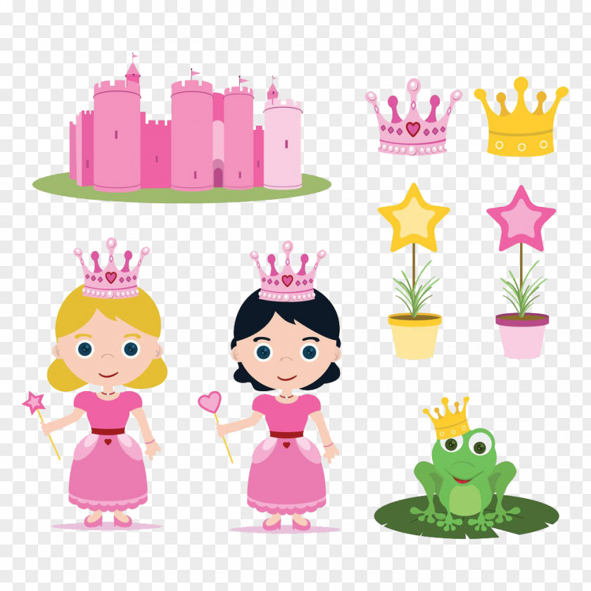 Pretty Little Princess The Frog Prince Red Riding Hood Short Story Fairy Tale Illustration PNG
