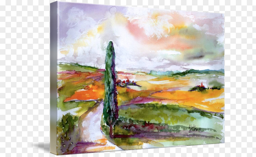 Watercolor Scenery Painting Modern Art Acrylic Paint Still Life PNG