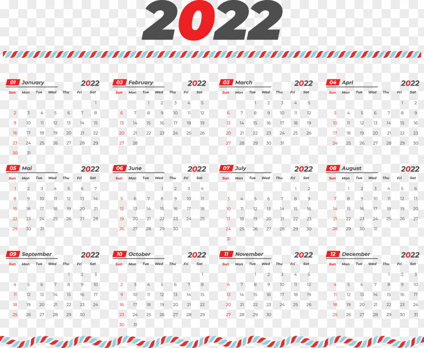 2022 Printable Yearly Calendar 2022 Calendar PNG