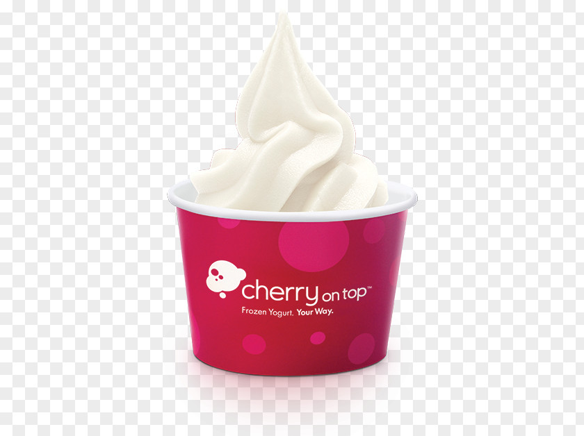 Cup Frozen Yogurt Gelato Cherry On Top PNG