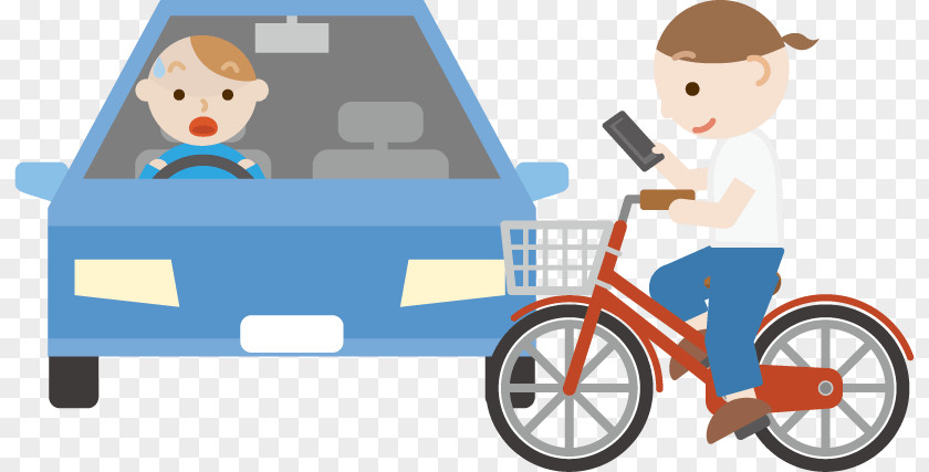 Smart Car Crash Illustration Vehicle Distracted Driving Bicycle PNG