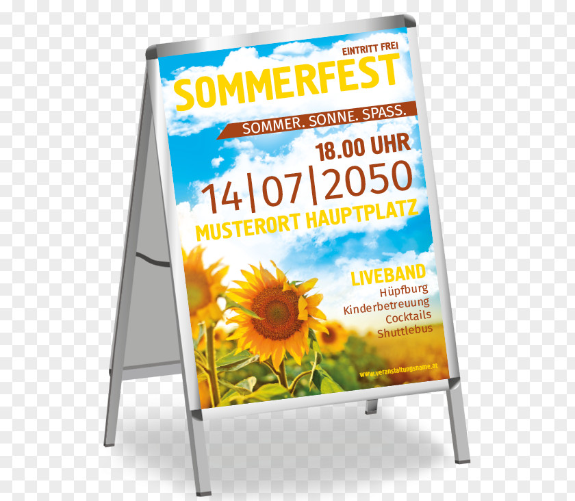 Design Poster Plakat Naukowy Sommerfest Text PNG