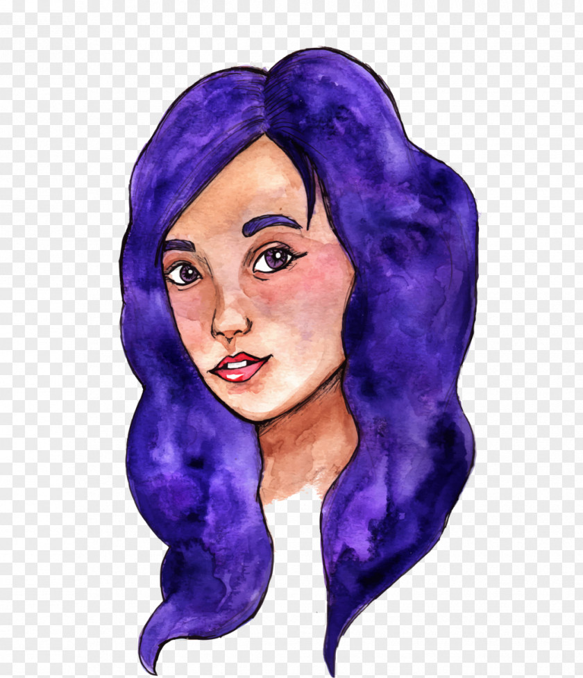 Watercolor Smile Yeah! Purple 1 October Hair Coloring PNG