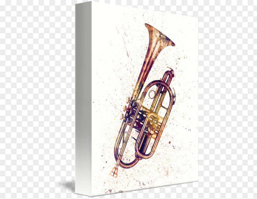 Abstract Watercolor Saxhorn Trumpet Art Tuba PNG