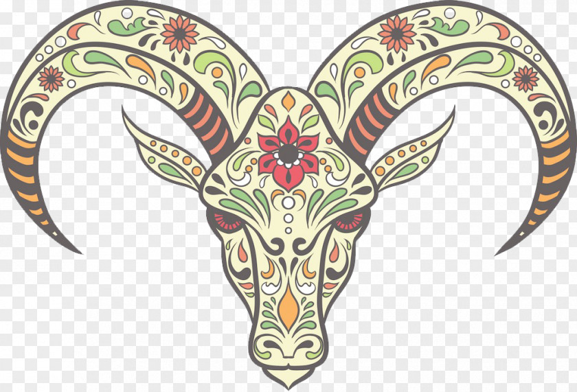 Creative Hand-drawn Deer Calavera Skull Decal Coloring Book Sticker PNG