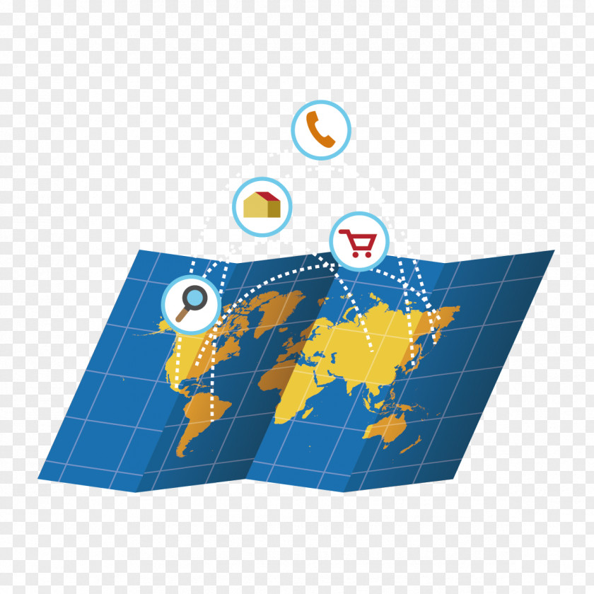 Map And Icon Export Import International Trade Business PNG